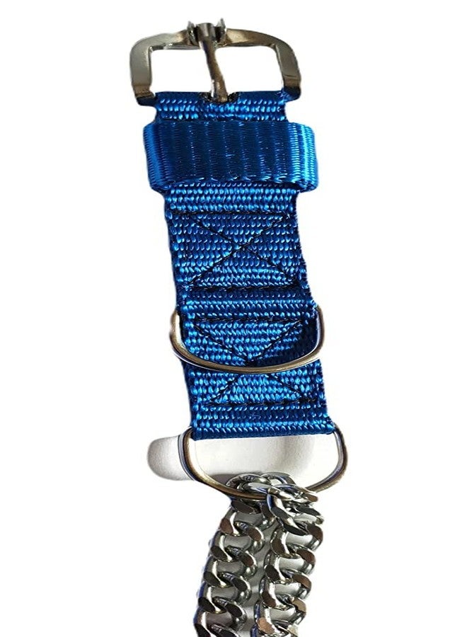 Pups&Pets طوق خنق متين وثقيل الوزن للكلاب من Pups&Pets، طوق نصف سلسلة من النايلون، طوق نصف خانق من الفولاذ المقاوم للصدأ، مقاس 1.25 بوصة كبير جدًا للكلاب العملاقة والكبيرة (أزرق). - Image 3